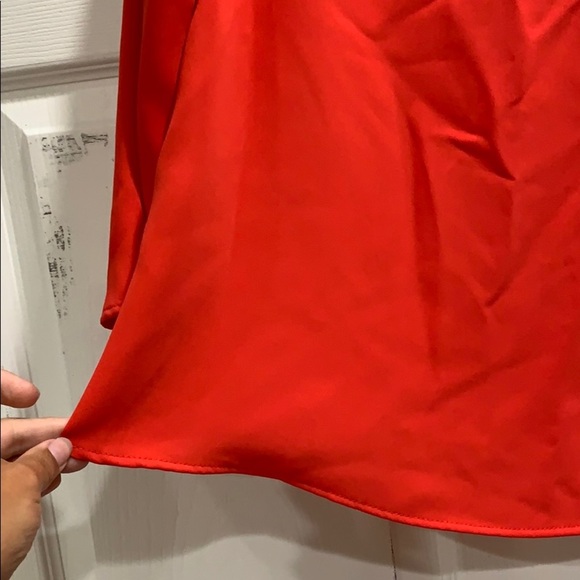 Zara Red Flutter Sleeve Pearl Shoulder Blouse XS - Picture 8 of 8